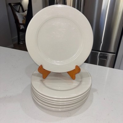 Homer Laughlin Seville White Lead Free Salad Plates  9   Set of 8