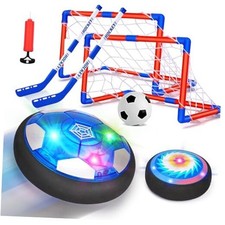 3 in 1 Hover Soccer Ball Toddler Hockey Set with LED Lights Indoor Toys for