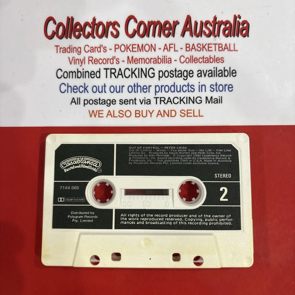 KISS Peter Criss OUT OF CONTROL Rare 1980 West Germany Cassette Tape Solo Album - Image 4 of 4