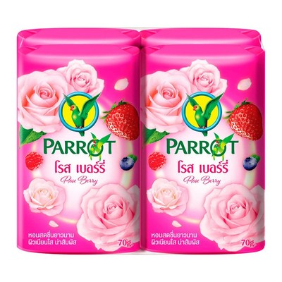 Parrot Botanical Bar Soap Rose Berry Scent 70g x 4 Pack
