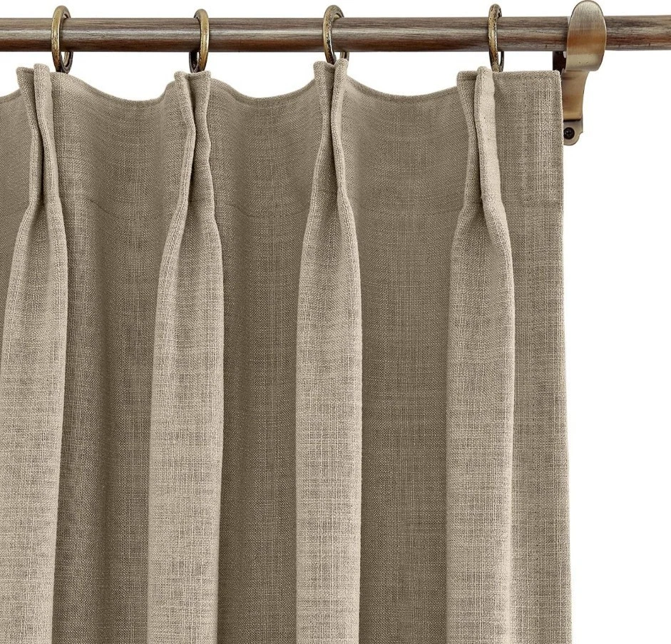 Tapioca Blackout Pinch Pleat Curtain 52x108” Thermal Double Layer Drape, 2 panel - Image 3 of 4
