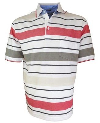 Herren Polo Shirt Maselli Piqué Streifendesign multicolor Gr. 50 52 54 56 58