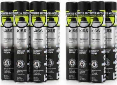 Tintation Temporary Hair Color Spray, 2.82 oz Darkest Brown, (Pack of 8)