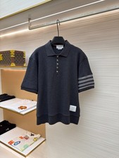 THOM BROWNE Waffle-Knit Polo Shirt Size L Item No.: 1683594-A80