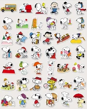 100pc SNOOPY- CHARLIE BROWN INSPIRED Stickers - Locker, Truck, Laptop, Bicycle +