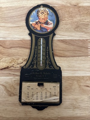 1949 Arthur G. Schulz Funeral Parlor Newark, New York Advertising Thermometer