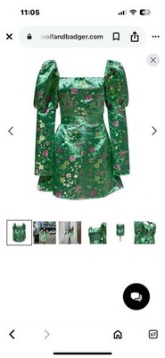Madeleine Simon Studio Radio City Rockette Minidress, Mint Floral, 2X, NWT