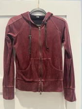 L.G.B. Le Grande Bleu Women's Full Zip Boxer Hoodie Jacket Maroon, Size 1 (xs/s)