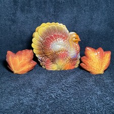 Thanksgiving Turkey Napkin Holder & Salt & Pe...