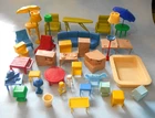 Vintage 1950-60s Marx Doll House Play Set Plastic Furniture and Accessories