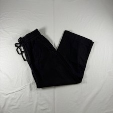 Gap Women's Size 2 Black Linen Blend Wide Leg Drawstring Elastic Waist Pants