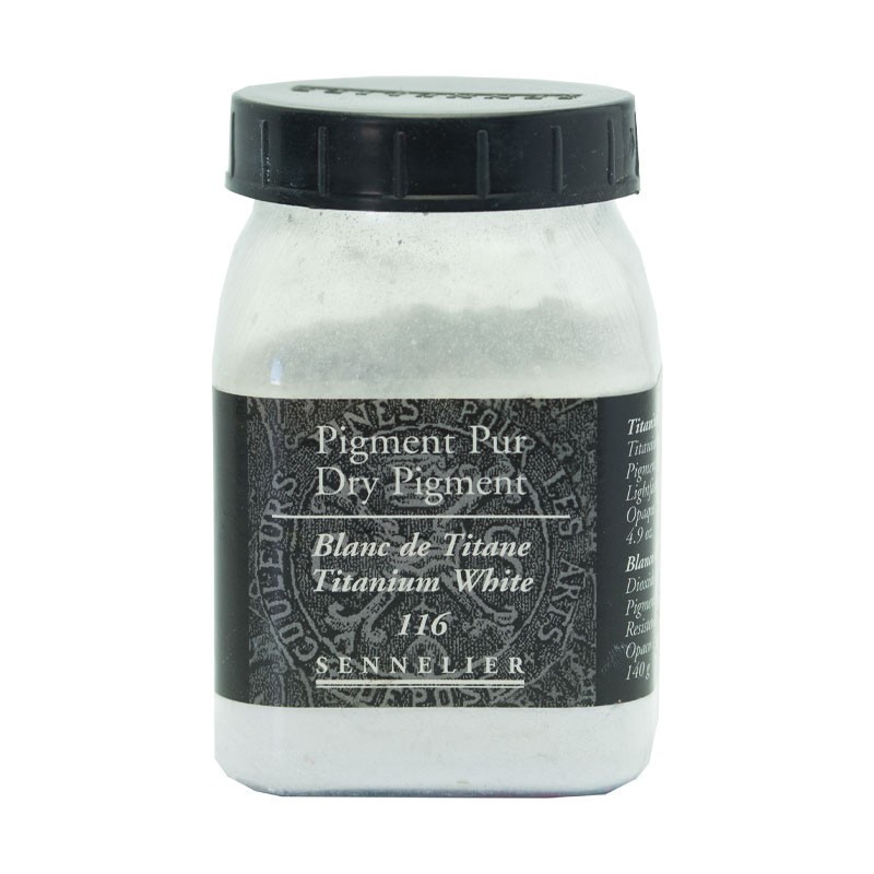 Pigment en poudre Sennelier Blanc de Titane pot 200 ml pour créer sa peinture