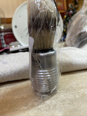 Omega Super Badger Shaving Brush. Aluminum Handle. Made in Italy. NEW. FREE SHIP