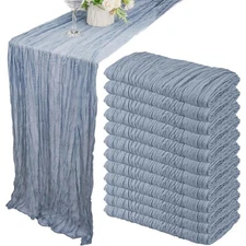 12 Pack 10Ft Table Runner 35x120 Inch Romantic Table Runner Party Table Decor
