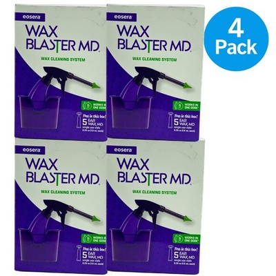 Eosera Wax Blaster MD Ear Wax Cleaning System with Ear-igation Bottle 4 Pack New
