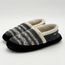 Acorn Women s Nordic-Inspired Moccasin Slipper in Gray Fair Isle - US Women s 6.