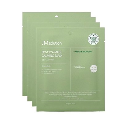 JM SOLUTION Bio-Cica Made Calming Mask (34g x 4ea) K-Beauty