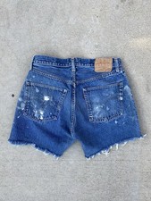 Vintage 60s Levis 501 Big E Selvedge Redline CutOff Jean Shorts Size 31 USA