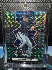 2022 Mosaic CHRISTIAN YELICH  FOTL Green Swirl PRIZM Refractor SN# 01/12 BREWERS