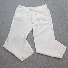 H&M Pants Womens US 32 Large White Linen Wide...