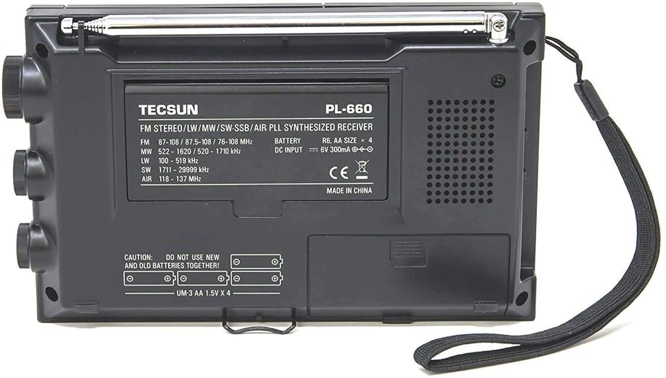 TECSUN PL-660 schwarz FM/LW/MW/SW/AIR Airband BCL Radio klein NEU von JPN - Bild 4 von 4