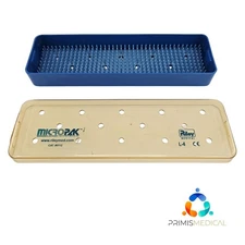 MicroPak 0112 Riley Instrument Sterilization Tray w/ Lid 2-1/2" x 9-3/4" x 1"