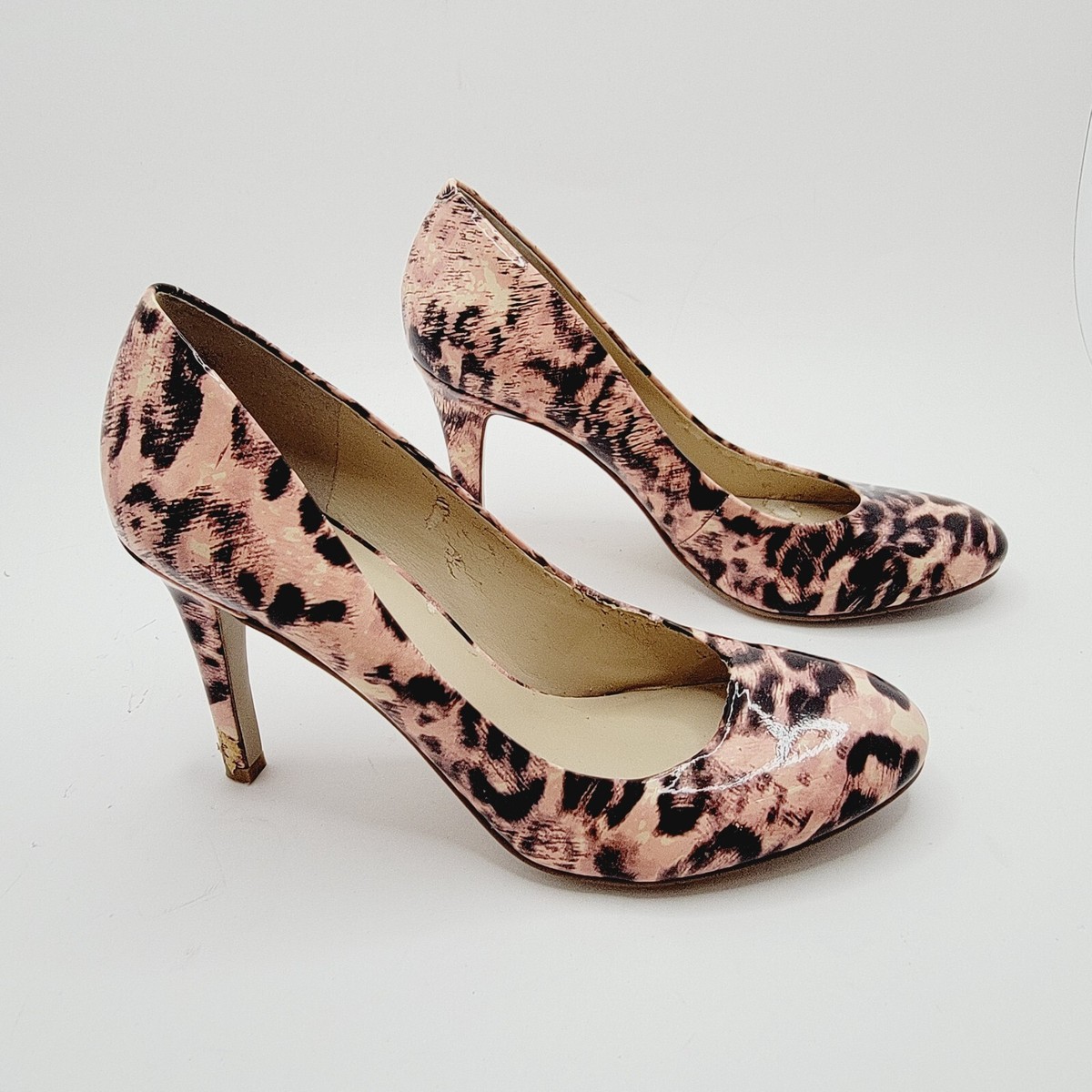 Pink Leopard Skin Heels Pink Leopard Kitten Heels Animal Print