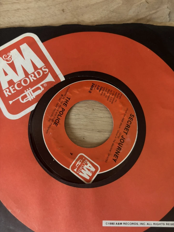 JM247 The Police Darkness / Secret journey A&M 2408 Gd Sting 45 Single Vintage - Image 4 of 4