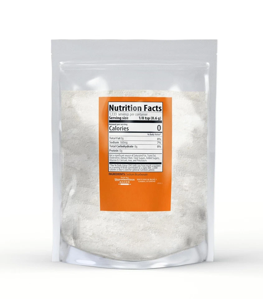 Bicarbonato de sódio despretensioso, 1,5 lb, sem alumínio, não transgênico, bicarbona de sódio puro - Imagem 2 de 4