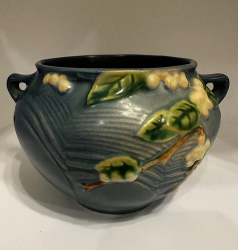 Vintage Roseville Snowberry IJ-4 Persian Blue Jardiniere