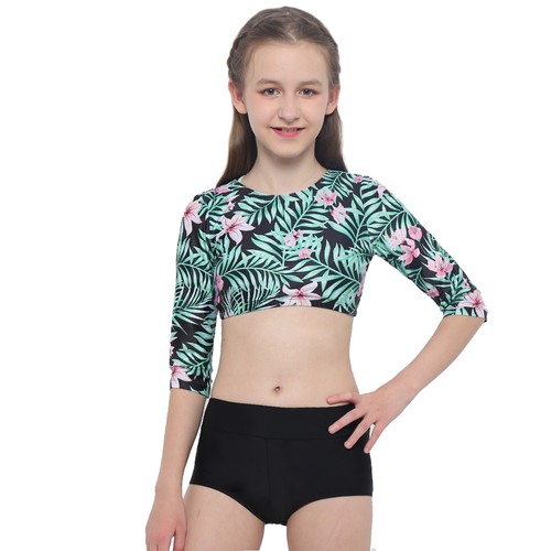 Girls Summer Crop Tops Vests Bra Shorts Bottom Gym Yoga Sports Running Outfits - Picture 18 of 19