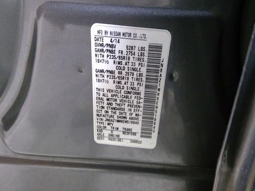 Used Driving Light fits: 2014 Nissan Murano Fog-Driving Sdn bumper mounted Grade - Picture 20 of 23