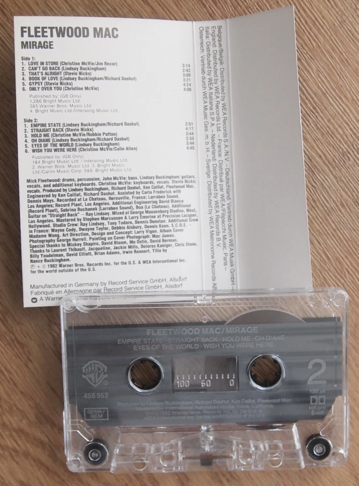 FLEETWOOD MAC - MIRAGE (WARNER K456952) 1990s EUROPE CASSETTE TAPE REISSUE - Image 3 of 3