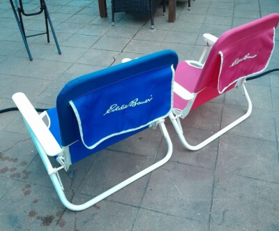 美丽复古 Eddie Bauer 背包 沙滩椅 折叠 便携式 皇家