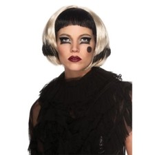 Womens Adult Lady Gaga Short Black Blonde 2 Way Costume Wig