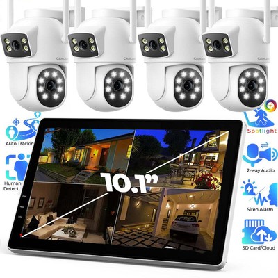5G WiFi Wireless CCTV Camera System Home Security Outdoor 2-Way Audio 10'' NVR US