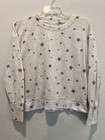 Light Gray Sweatshirt All Over Star Print Lightweight Soft Cozy Juniors Size L