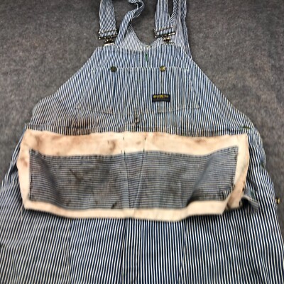 Vintage OSHKOSH B'OSH Overalls 42x32 Striped Vestbak Union Made