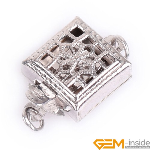 Box Snap Clasp Filigree Gold-Filled Pearl Clasps For Bracelet Jewelry Making YB - Picture 6 of 31