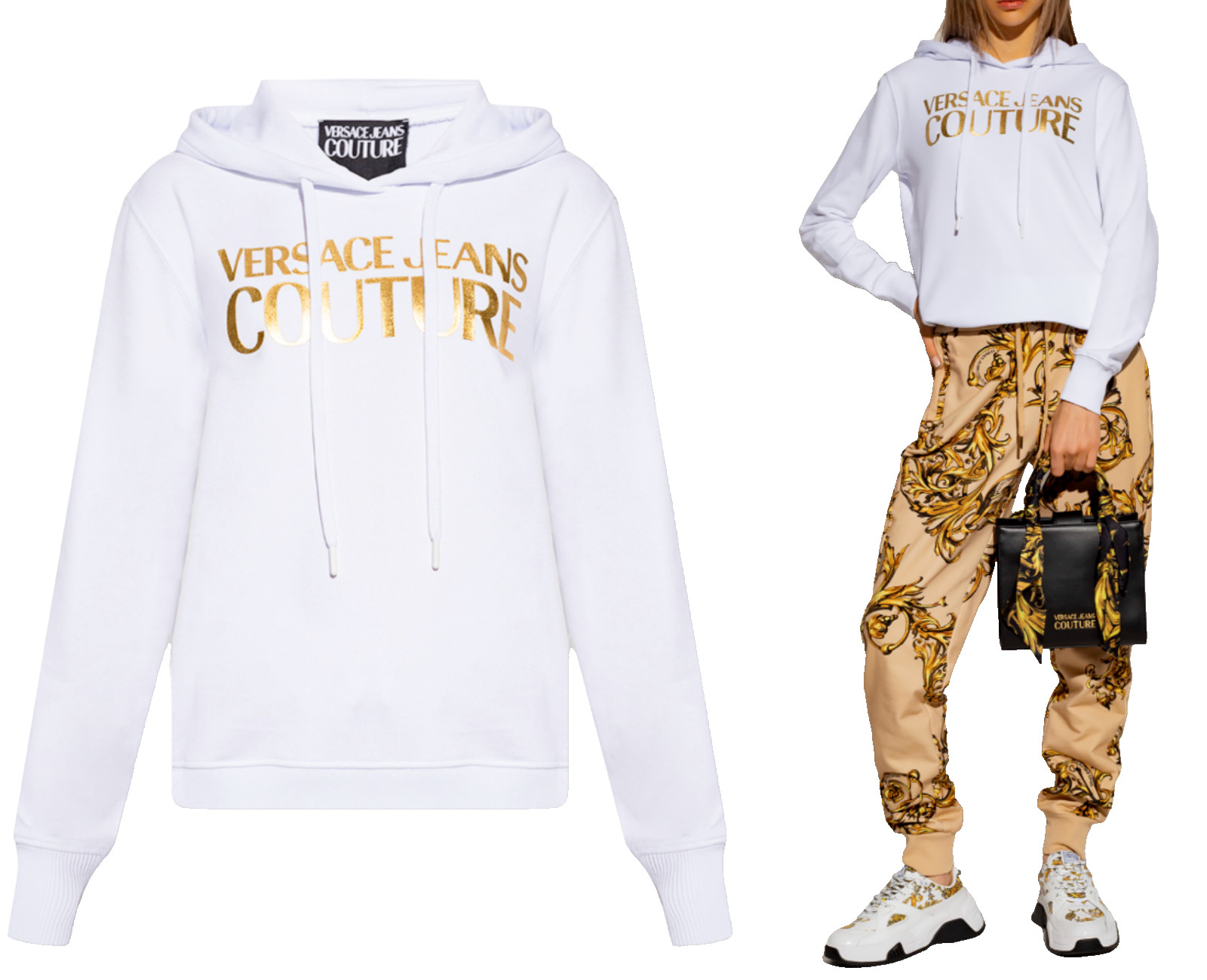 Versace Jeans Couture Hoodie Foil Logo Pullover Sweater S