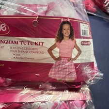 Halloween Costume Girl Barbie Gingham Tutu Kit Large 10-12 New