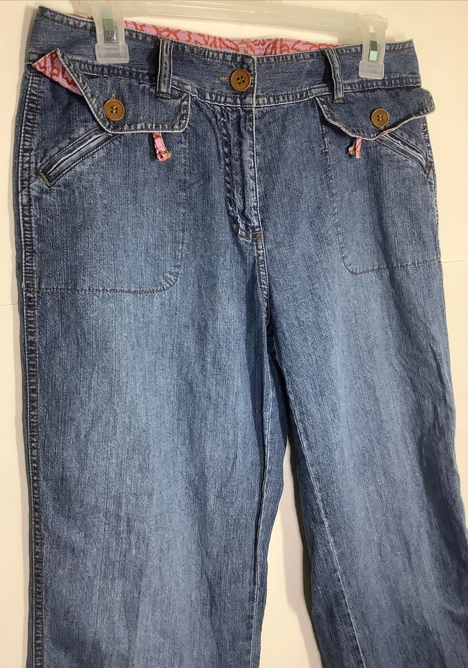 Jeans azul SIGRID OLSEN - Leve 100% algodão perna reta - Feminino tamanho 6 - Imagem 2 de 4