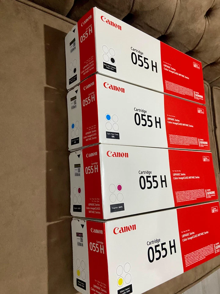 Canon 055H High Yield Toner Cartridge Set CYAN MAGENTA YELLOW BLACK - Image 2 of 3