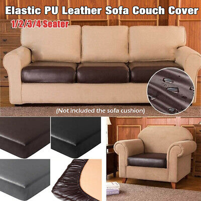 Elastic Pu Leather Sofa Cover Cushion, Leather Slipcovers For Sofas