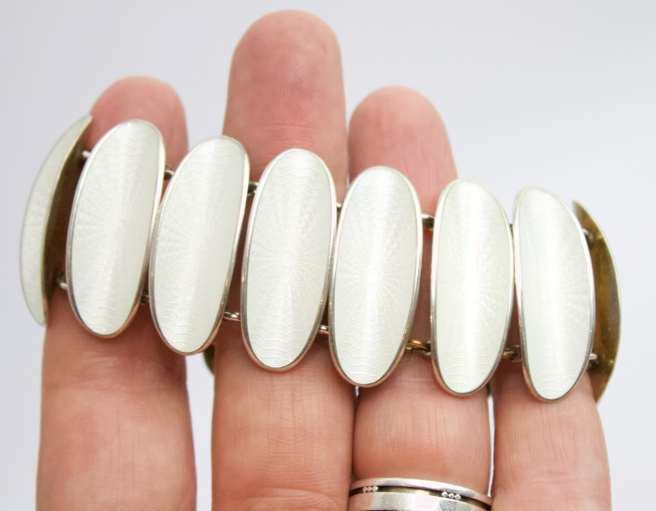 Sterling solid silver enamel David Andersen guill… - image 4