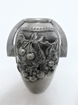 Zinn Vase Art Déco signiert R. Sitoleux, Etain d´art Paris