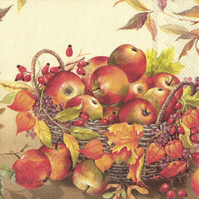 IHR - Lunch  Servietten - Basket of Apples  - 33x33 cm Paket 20 Stück L719160