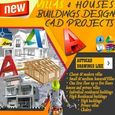 169 AUTOCAD DRAWINGS DWG FILES 2D FOR VILLAS & HOUSES BUILDINGS DESIGN PROJECTS