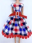 ELECTION BARBIE DOLL HANDMADE DRESS OOAK VINTAGE SILKSTONE RED WHITE BLUE