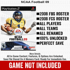 NCAA Football 09 PS2 Playstation Roster Season Player Update Memory Card